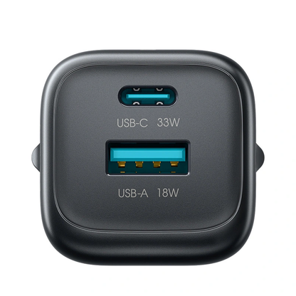 Incarcator Retea Cu Cablu USB-C Joyroom JR-TG7, 33W, 3A, 1 x USB-A - 1 x USB-C, Negru