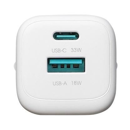 Incarcator Retea Cu Cablu USB-C Joyroom JR-TG7, 33W, 3A, 1 x USB-A - 1 x USB-C, Alb