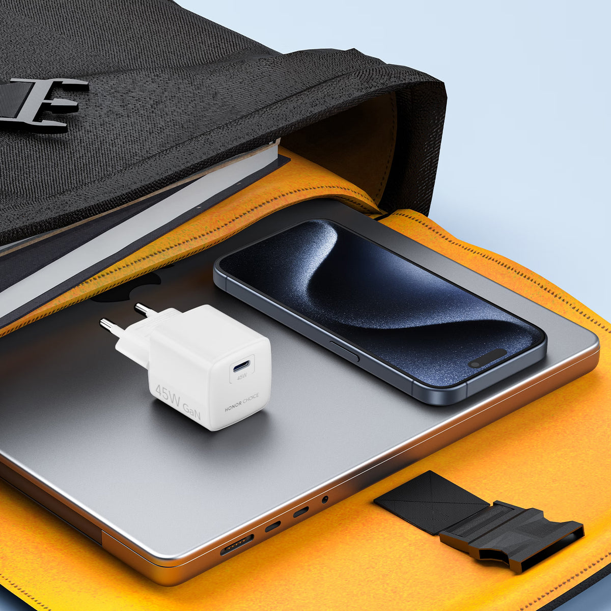 Incarcator Retea Cu Cablu USB-C Honor Choice CP045E, 45W, 3A, 1 x USB-C, Alb 5504ALHP