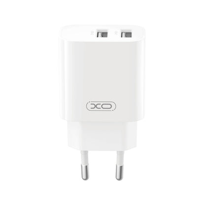 Incarcator Retea Cu Cablu Lightning XO Design CE55, 12W, 2.4A, 2 x USB-A, Alb
