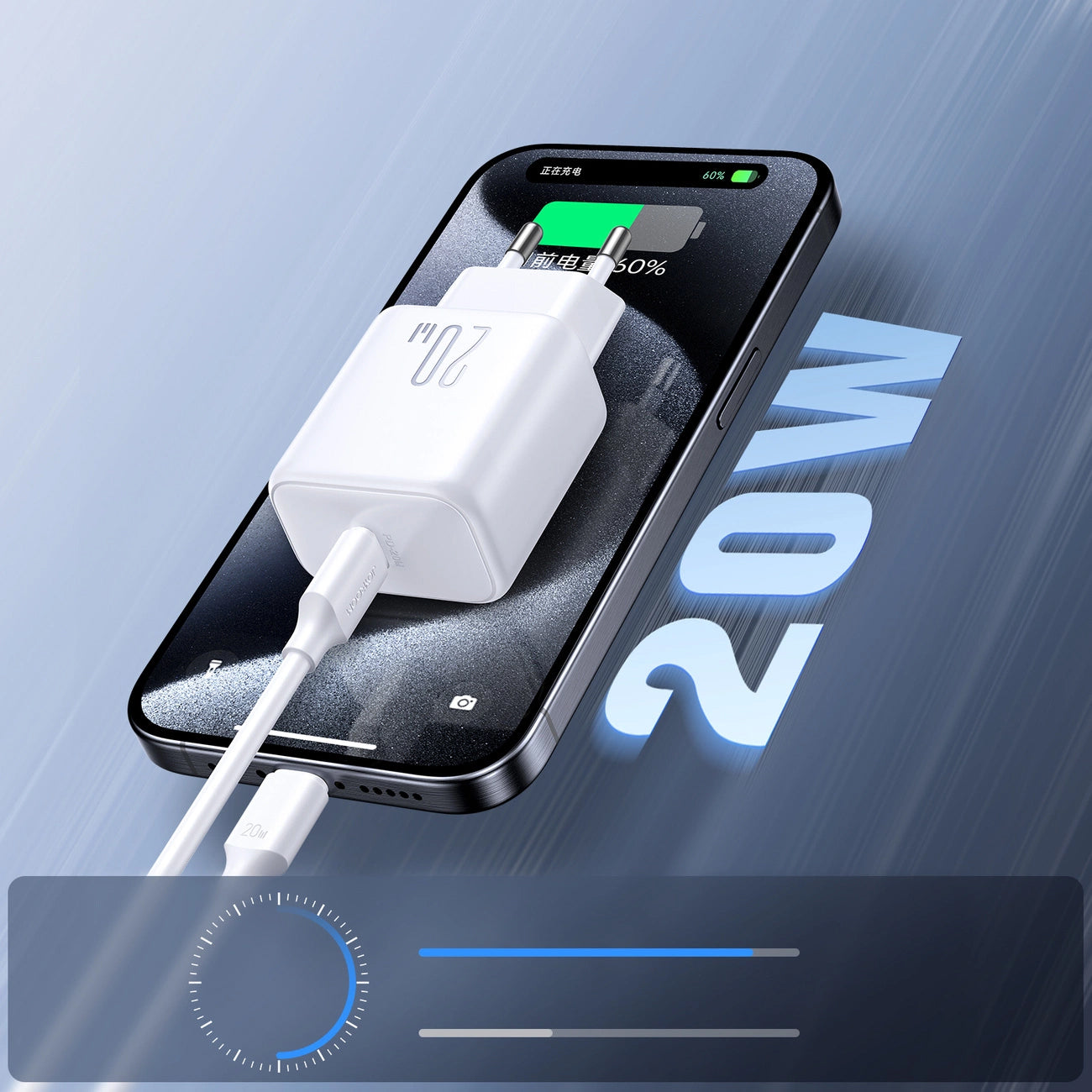 Incarcator Retea Cu Cablu USB-C Joyroom JR-TCF20, 20W, 3A, 1 x USB-C, Alb