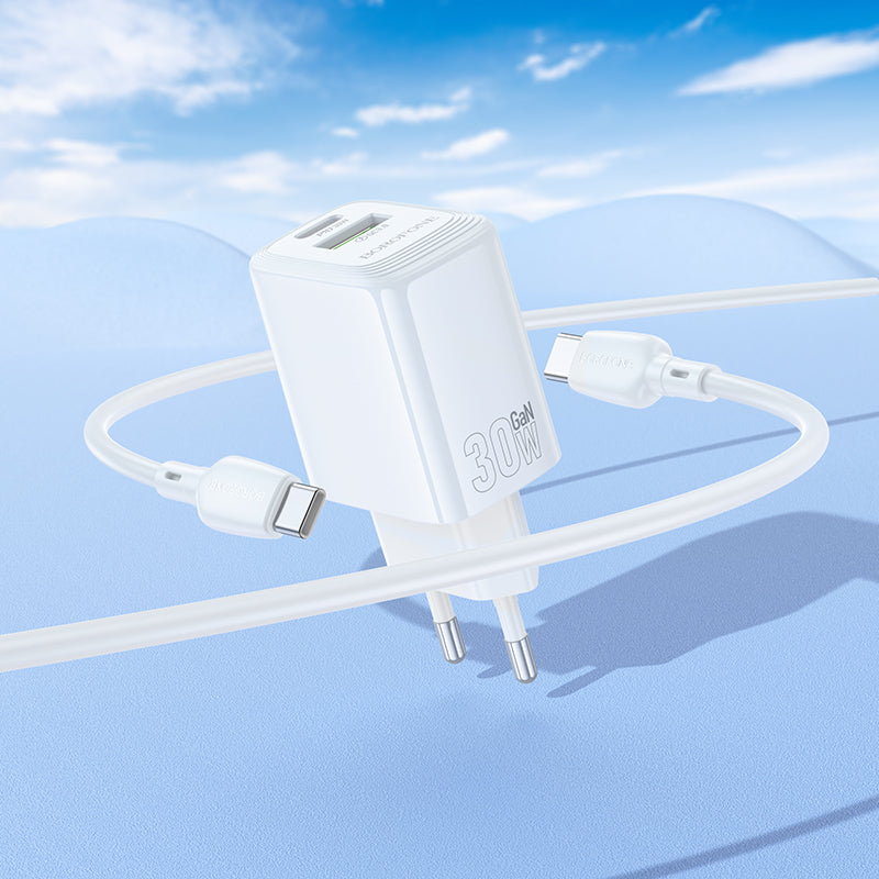 Incarcator Retea Cu Cablu USB-C Borofone BN29 Fuente, 30W, 3A, 1 x USB-A - 1 x USB-C, Alb