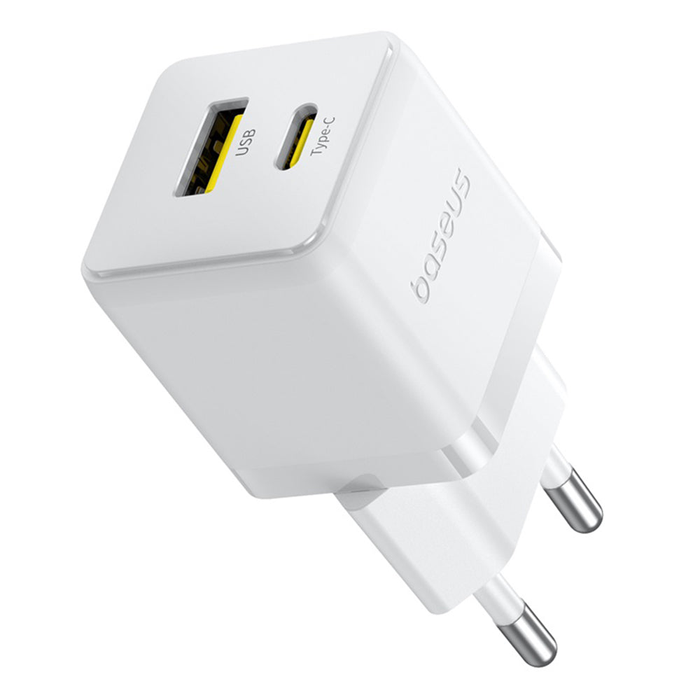 Incarcator Retea Cu Cablu USB-C Baseus Palm, 20W, 3A, 1 x USB-A - 1 x USB-C, Alb P10111608213-01
