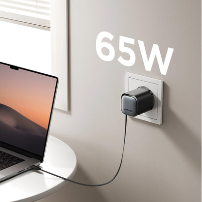 Incarcator Retea Cu Cablu USB-C Joyroom JR-TCL02, 65W, 3A, 1 x USB-A - 1 x USB-C, Negru