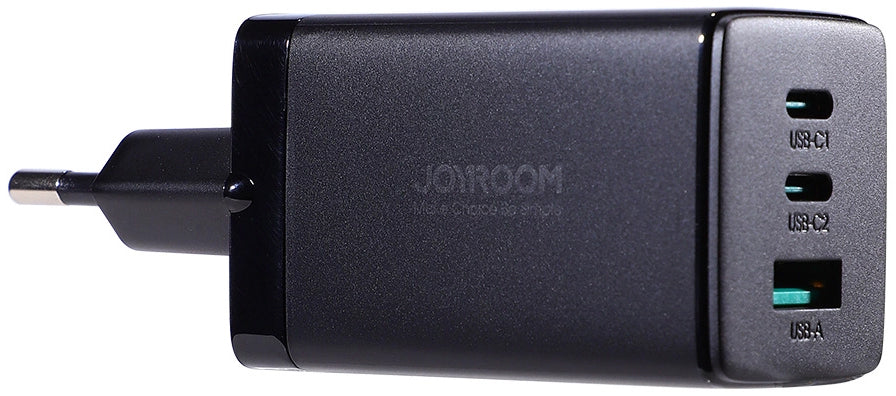 Incarcator Retea Cu Cablu USB-C Joyroom TCG01, 65W, 3.25A, 1 x USB-A - 2 x USB-C, Negru