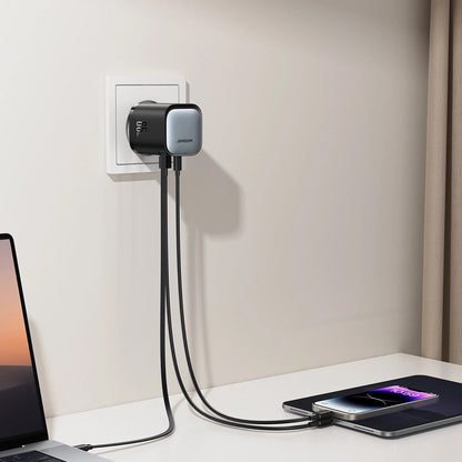 Incarcator Retea Cu Cablu USB-C Joyroom JR-TCL02, 65W, 3A, 1 x USB-A - 1 x USB-C, Negru