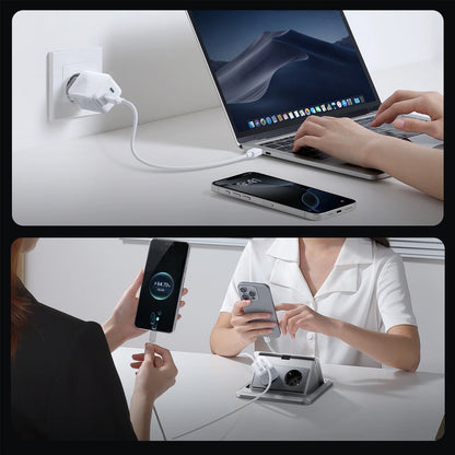 Incarcator Retea Cu Cablu USB-C Joyroom JR-TCL05, 45W, 3A, 2 x USB-C, Alb
