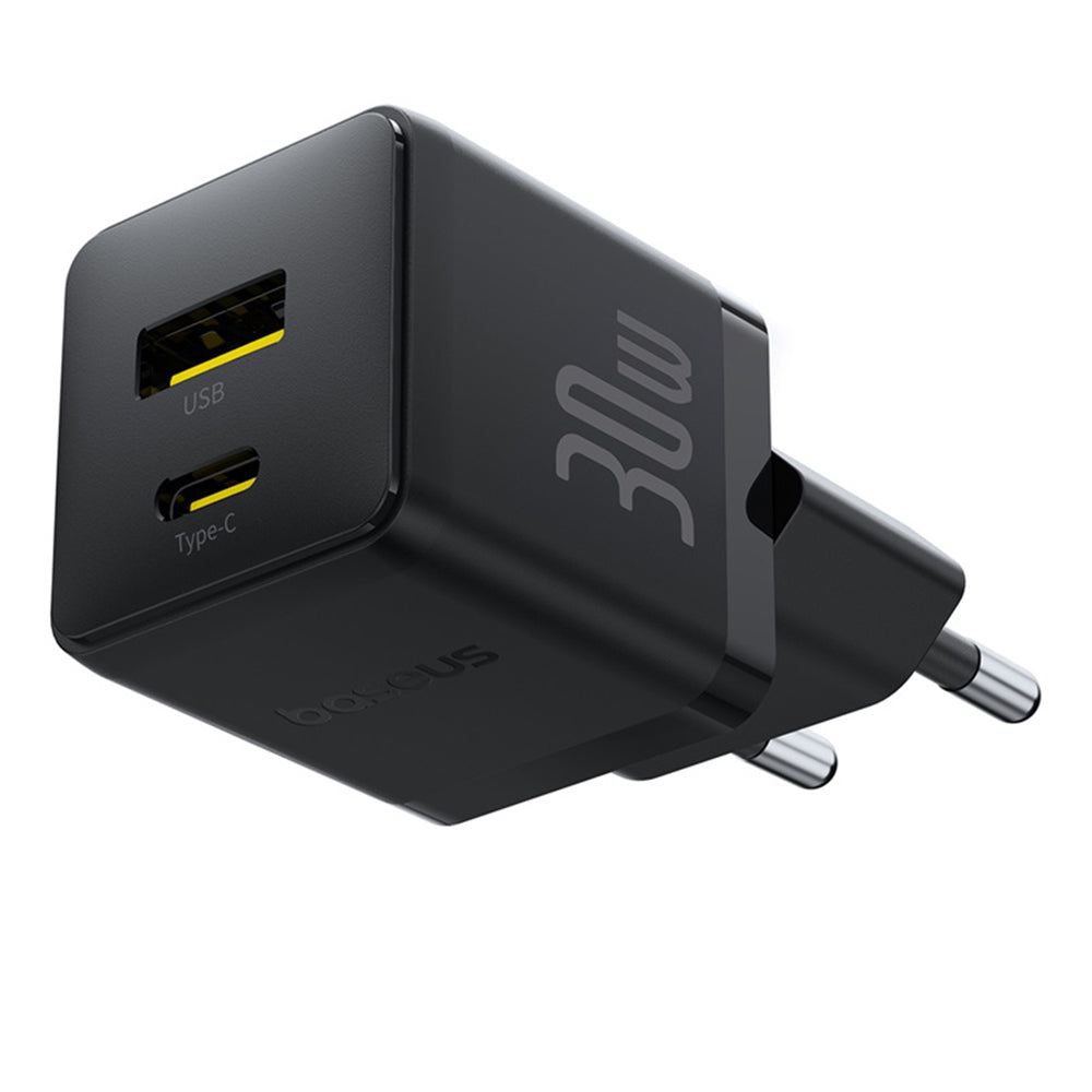 Incarcator Retea Cu Cablu USB-C Baseus Palm, 30W, 3A, 1 x USB-A - 1 x USB-C, Negru P1011160A113-01