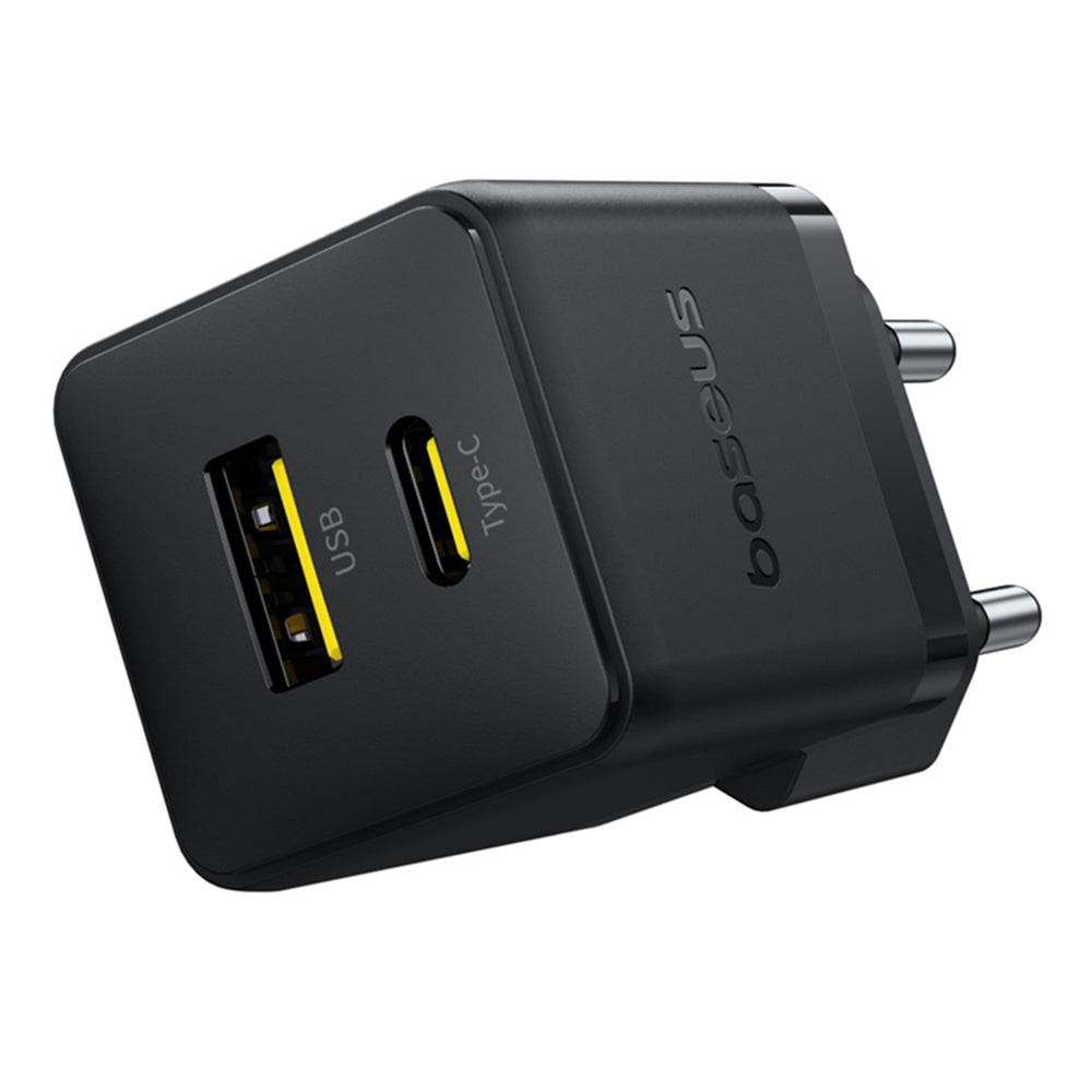 Incarcator Retea Cu Cablu USB-C Baseus Palm, 30W, 3A, 1 x USB-A - 1 x USB-C, Negru P1011160A113-01