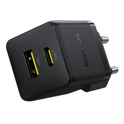 Incarcator Retea Cu Cablu USB-C Baseus Palm, 30W, 3A, 1 x USB-A - 1 x USB-C, Negru P1011160A113-01