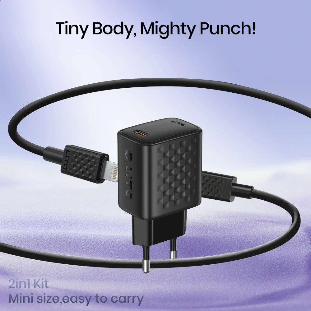 Incarcator Retea Cu Cablu Lightning Lito LC17L, 30W, 3A, 1 x USB-C, Negru