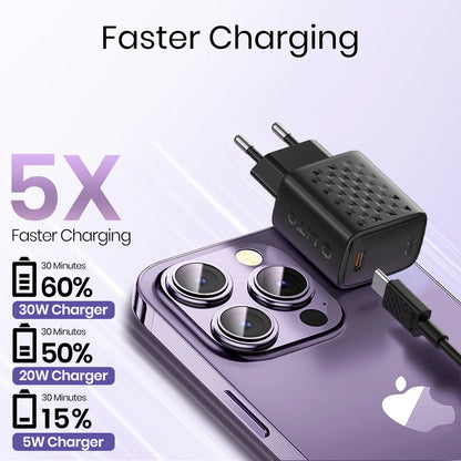 Incarcator Retea Cu Cablu Lightning Lito LC17L, 30W, 3A, 1 x USB-C, Negru