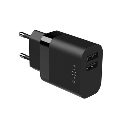 Incarcator Retea Cu Cablu microUSB Fixed, 17W, 3A, 2 x USB-A, Negru