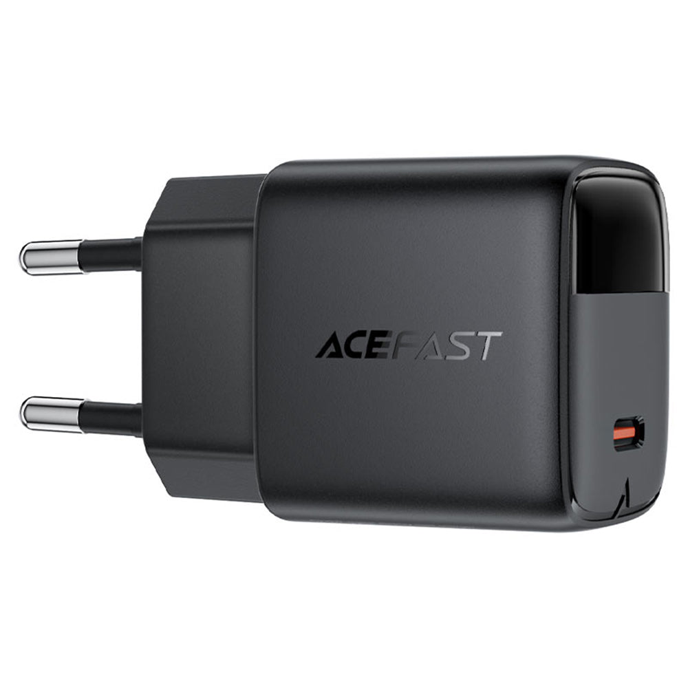 Incarcator Retea Cu Cablu USB-C Acefast A115 Display, 30W, 3A, 1 x USB-C, Negru
