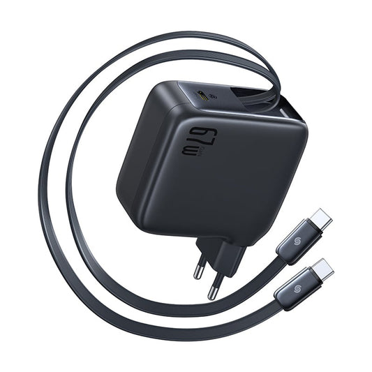 Incarcator Retea Cu Cablu USB-C Baseus EnerCore CJ21, 67W, 3.35A, 1 x USB-C, Negru E0120G00