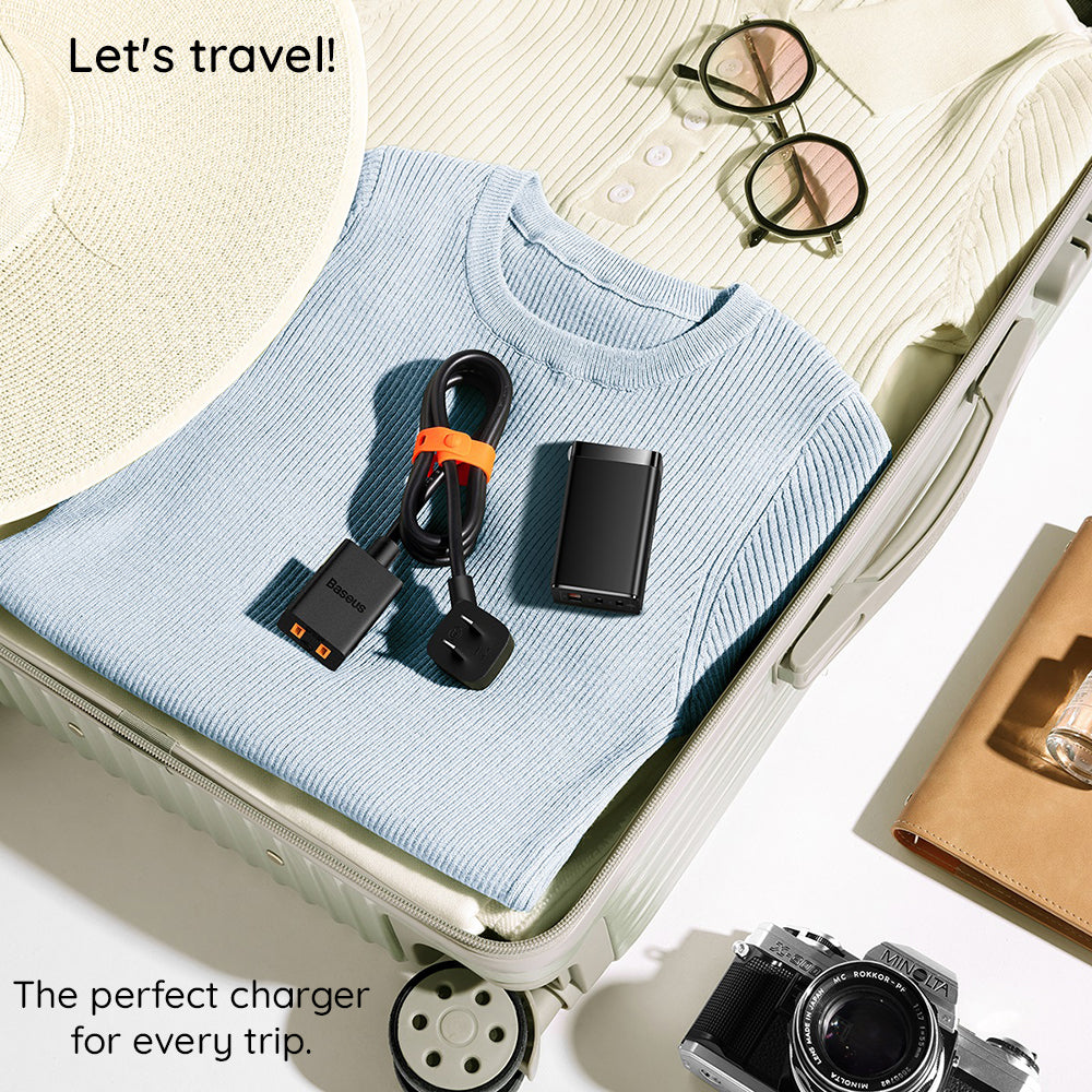 Incarcator Retea Cu Cablu USB-C Baseus GaN5 Pro, 65W, 3.25A, 1 x USB-A - 2 x USB-C, Negru C0206500