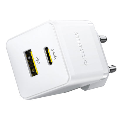 Incarcator Retea Cu Cablu USB-C Baseus Palm, 30W, 3A, 1 x USB-A - 1 x USB-C, Alb P1011160A213-01