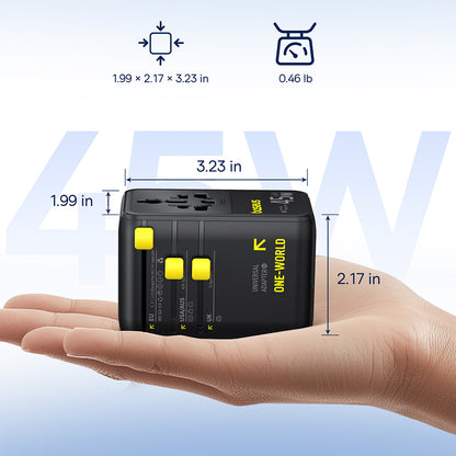 Incarcator Retea Cu Cablu USB-C Baseus Travel PicoGo AG11, 45W, 2 x Priza - 1 x USB-C - 2 x USB-A, Negru E0307F00