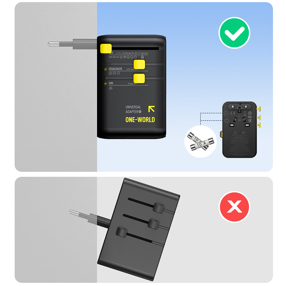 Incarcator Retea Cu Cablu USB-C Baseus Travel PicoGo AG11, 45W, 2 x Priza - 1 x USB-C - 2 x USB-A, Negru E0307F00