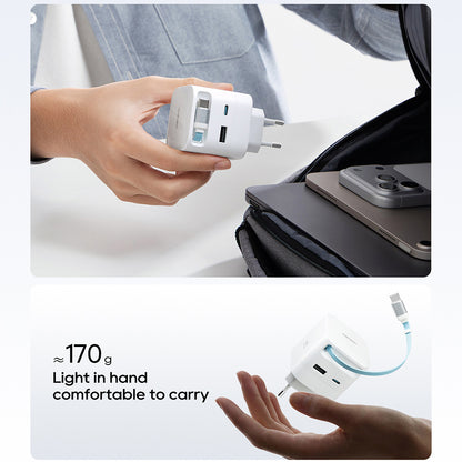 Incarcator Retea cu Cablu USB-C Cuktech, 67W, 3.25A, 1 x USB-A - 1 x USB-C, Alb CUKA653WEUWT