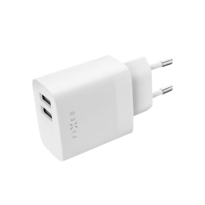 Incarcator Retea Cu Cablu USB-C Fixed, 17W, 3A, 2 x USB-A, Alb