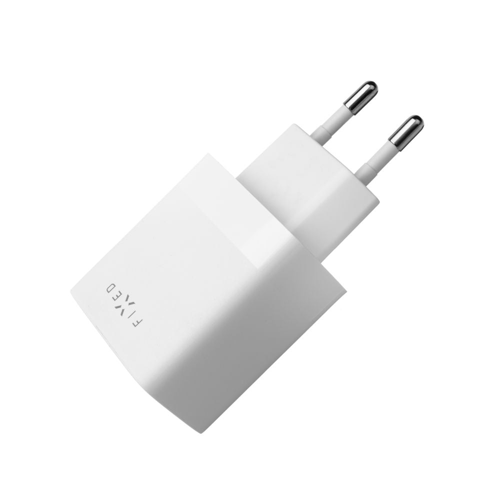 Incarcator Retea Cu Cablu USB-C Fixed, 17W, 3A, 2 x USB-A, Alb