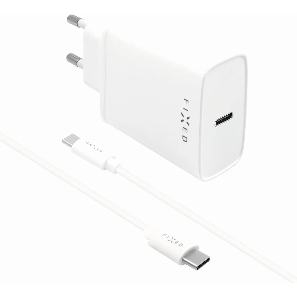 Incarcator Retea Cu Cablu USB-C Fixed, 20W, 3A, 1 x USB-C, Alb