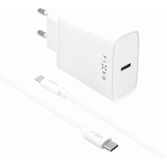Incarcator Retea Cu Cablu USB-C Fixed, 20W, 3A, 1 x USB-C, Alb