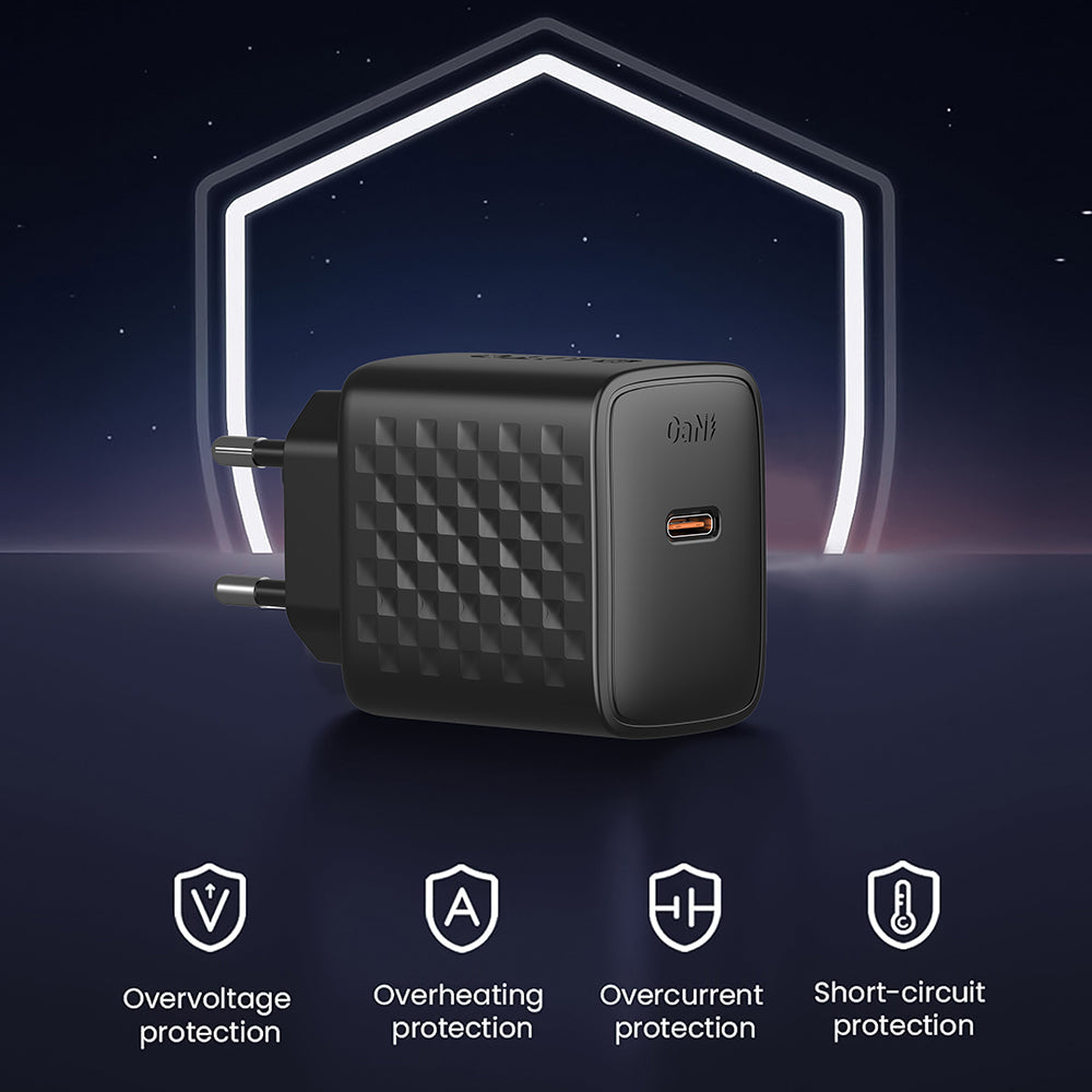 Incarcator Retea Cu Cablu USB-C Lito LC13T, 20W, 3A, 1 x USB-C, Negru