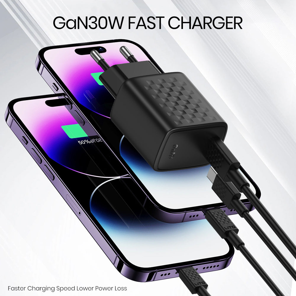 Incarcator Retea Cu Cablu USB-C Lito LC17T, 30W, 3A, 1 x USB-C, Negru