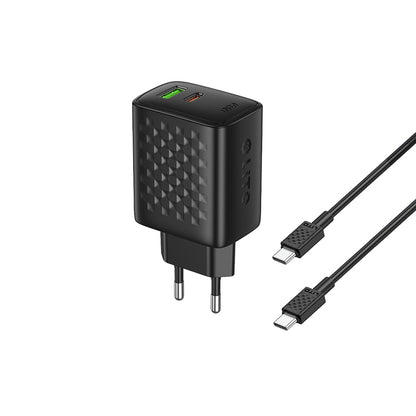 Incarcator Retea Cu Cablu USB-C Lito LC24T, 65W, 3.25A, 1 x USB-A - 1 x USB-C, Negru
