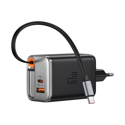 Incarcator Retea Cu Cablu USB-C McDodo CH-4100 FreeGo Display, 67W, 3.35A, 1 x USB-A - 1 x USB-C, Negru