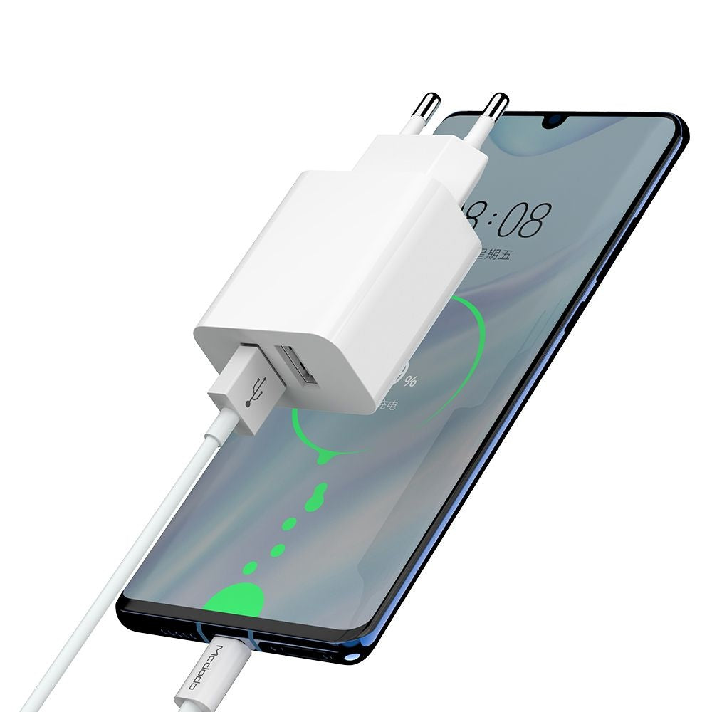 Incarcator Retea Cu Cablu USB-C McDodo CH-6721 Offer, 12W, 2.4A, 2 x USB-A, Alb