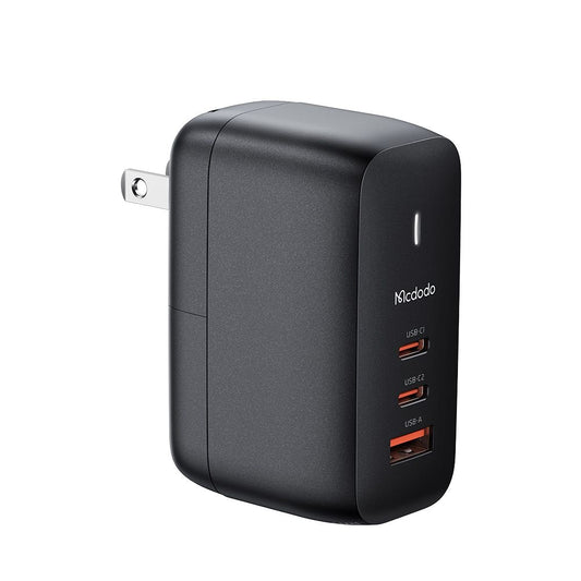 Incarcator Retea Cu Cablu USB-C McDodo CH-8442 Mecha Travel, 65W, 5A, 1 x USB-A - 2 x USB-C, Negru