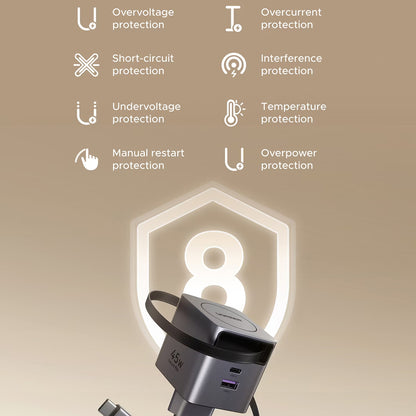 Incarcator Retea Cu Cablu USB-C UGREEN X614, 45W, 3A, 1 x USB-A - 1 x USB-C, Gri