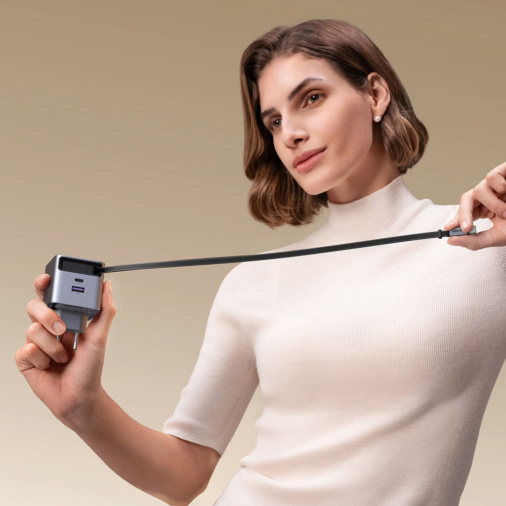 Incarcator Retea Cu Cablu USB-C UGREEN X614, 45W, 3A, 1 x USB-A - 1 x USB-C, Gri