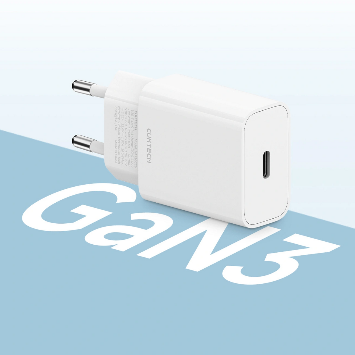 Incarcator Retea Cuktech HA716C, 20W, 3A, 1 x USB-C, Alb