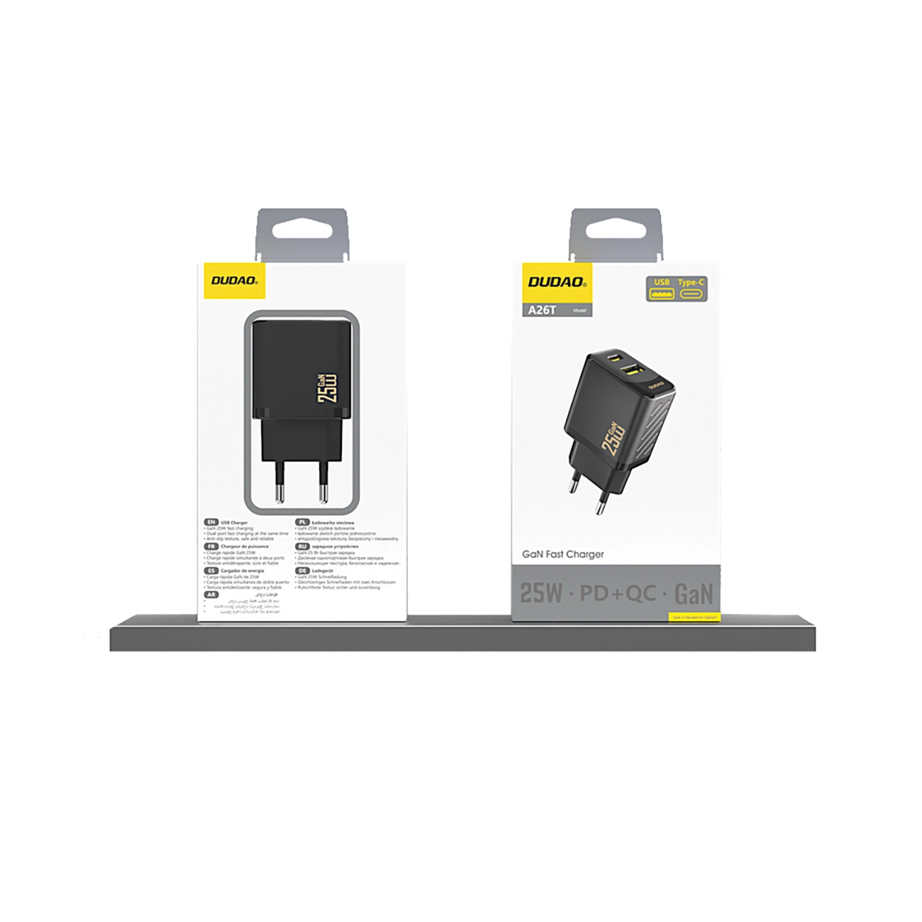 Incarcator Retea Dudao A26T, 25W, 3A, 1 x USB-A - 1 x USB-C, Negru