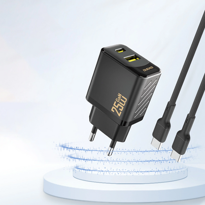 Incarcator Retea Dudao A26T, 25W, 3A, 1 x USB-A - 1 x USB-C, Negru
