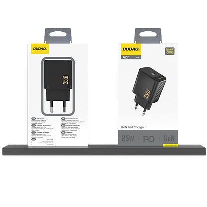Incarcator Retea Dudao A27, 25W, 3A, 1 x USB-C, Negru