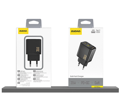 Incarcator Retea Dudao A27 Max, 35W, 1 x USB-A - 1 x USB-C, Negru