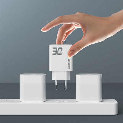 Incarcator Retea Dudao A30EU, 30W, 3A, 1 x USB-A - 1 x USB-C, Alb