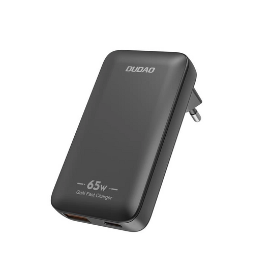 Incarcator Retea Dudao A65Q Travel, 65W, 3.25A, 1 x USB-A - 1 x USB-C, Negru