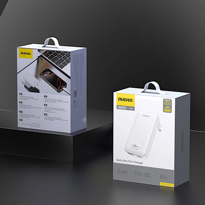 Incarcator Retea Dudao A65Q Travel, 65W, 3.25A, 1 x USB-A - 1 x USB-C, Alb