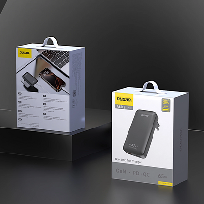 Incarcator Retea Dudao A65Q Travel, 65W, 3.25A, 1 x USB-A - 1 x USB-C, Negru