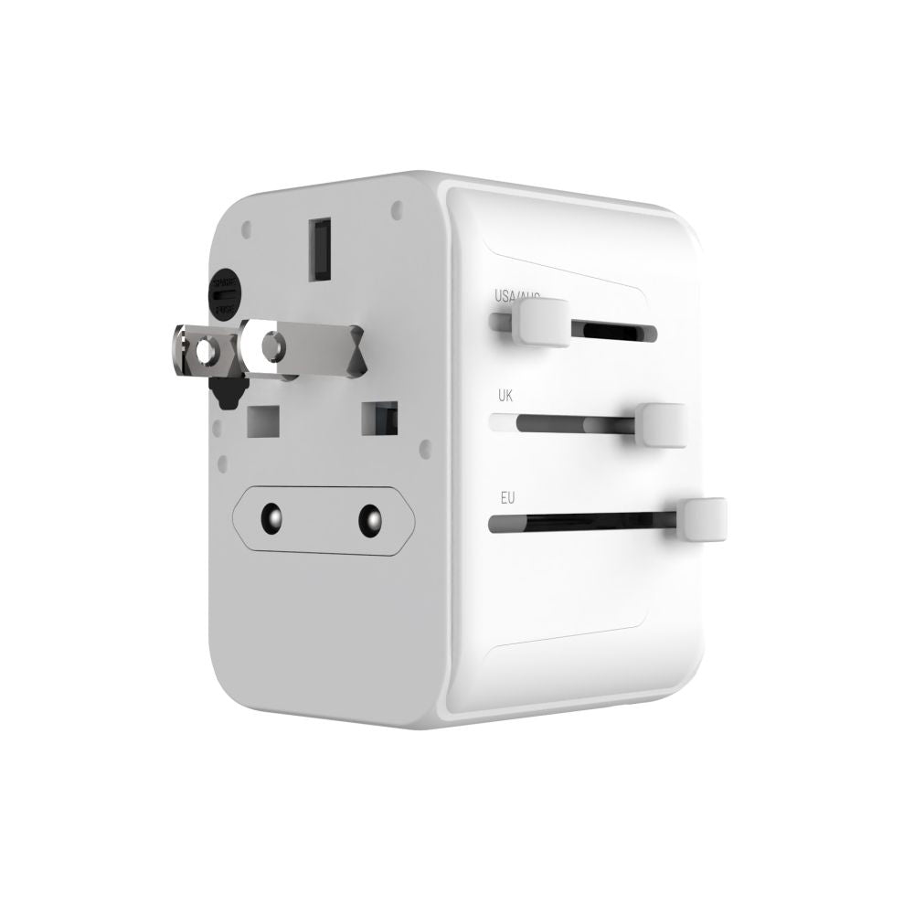Incarcator Retea Fixed Travel, 30W, 3A, 2 x USB-A - 1 x USB-C, Alb