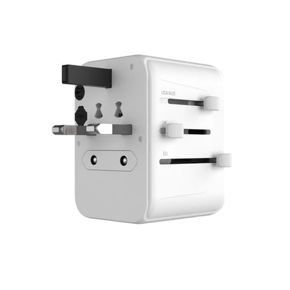 Incarcator Retea Fixed Travel, 30W, 3A, 2 x USB-A - 1 x USB-C, Alb