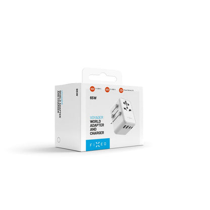 Incarcator Retea Fixed Travel, 65W, 3.25A, 2 x USB-A - 3 x USB-C, Alb