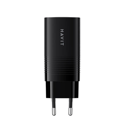 Incarcator Retea HAVIT UC20, 65W, 3A, 1 x USB-A - 2 x USB-C, Negru