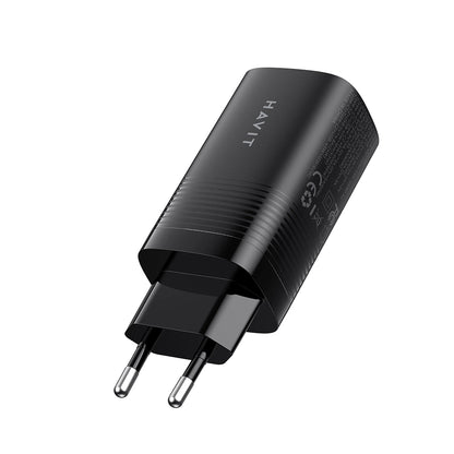 Incarcator Retea HAVIT UC20, 65W, 3A, 1 x USB-A - 2 x USB-C, Negru